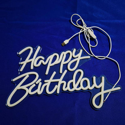 CTTNLS Happy Birthday Letter Design Neon Sign, USB Powered LED Neon Light, LED Signs, Background LED Neon Sign, Decorative Neon Sign for Home Party Decoration, Lights for Bedroom