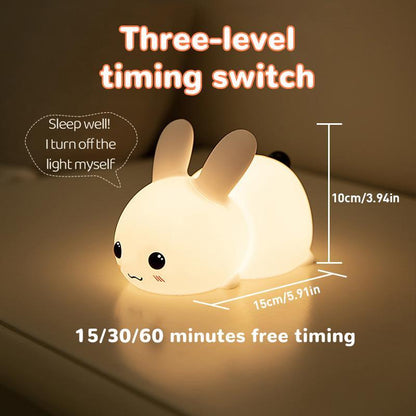 Cute Rabbit Night Light for Easter, USB Rechargeable 7 Colors Ambient Light, Portable Desk Lamp for Kids Room Bedroom, Easter Essentials