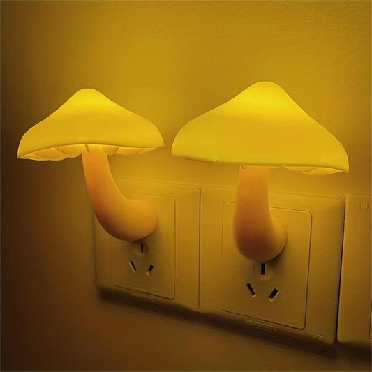 Mushroom Shaped LED Night Lights, Automatic Sensor Toilet Wall Lamp, Ambient Night Light, Room Lights for Bedroom, Light-Control Sensor Bedroom Light