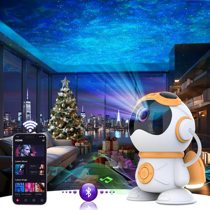 Starry Sky Projector with Remote Control, 1 Count Bluetooth-Compatible Speaker Projector, USB Powered Playroom Night LED Light, Projector Lamp, LED Lights for Bedroom Room Decoration Astronaut Starry