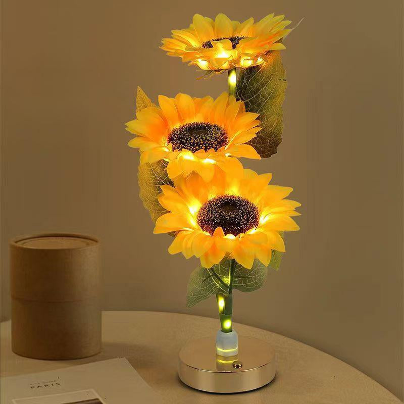 Sunflower Shaped LED Night Light, USB Powered Sunflower Decorative with Cozy Lighting, Decorative Lamp for Home Bedroom Living Room