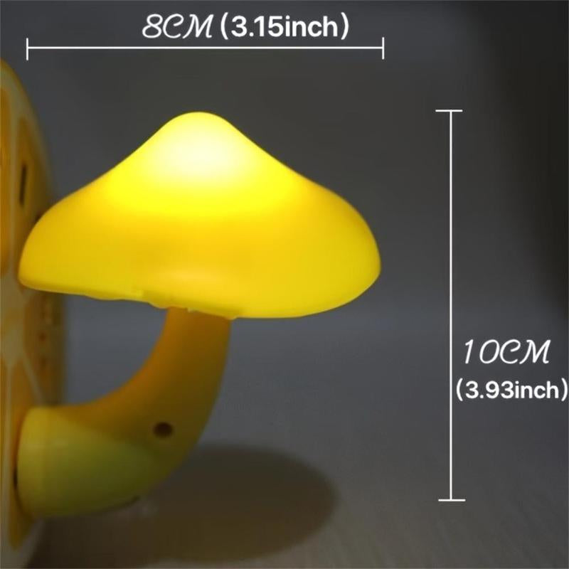 Mushroom Shaped LED Night Lights, Automatic Sensor Toilet Wall Lamp, Ambient Night Light, Room Lights for Bedroom, Light-Control Sensor Bedroom Light