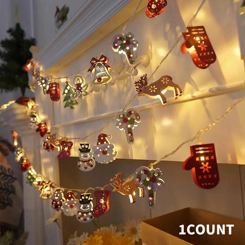 Christmas LED Decorative Light, 1 Count Battery Powered Mixed Color Cartoon Decorative Light, String Light for Christmas Tree Home Party