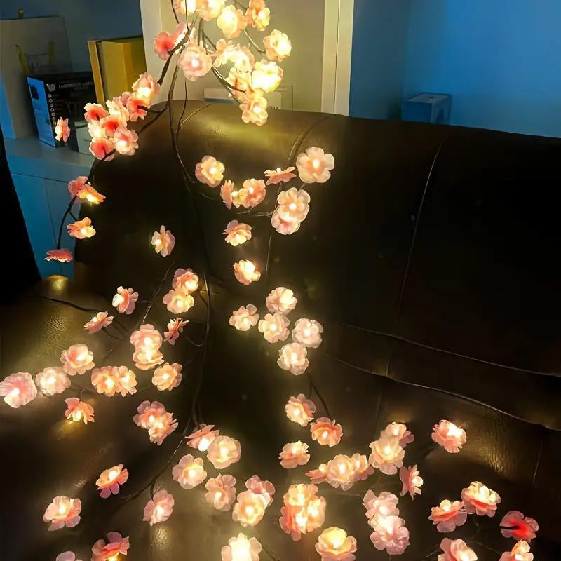 Christmas Cherry Blossom Tree Branch Shaped LED Light Branch, 1 Count USB Powered 96 LED String Light, Decorative Light for Home Party Wedding Festival